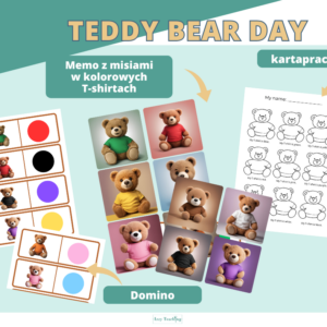 Teddy Bear Day Memory, domino i karta pracy